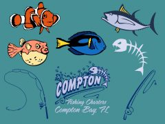 New Saltwater Fish & Fishing Layout and Clip Art for Custom T-Shirt Design New Saltwater Fish & Fishing Layout and Clip Art for Custom T-Shirt Design