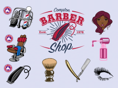 New Barber Shop and Salon Layout and Clip Art for Custom T-shirt Design New Barber Shop and Salon Layout and Clip Art for Custom T-shirt Design